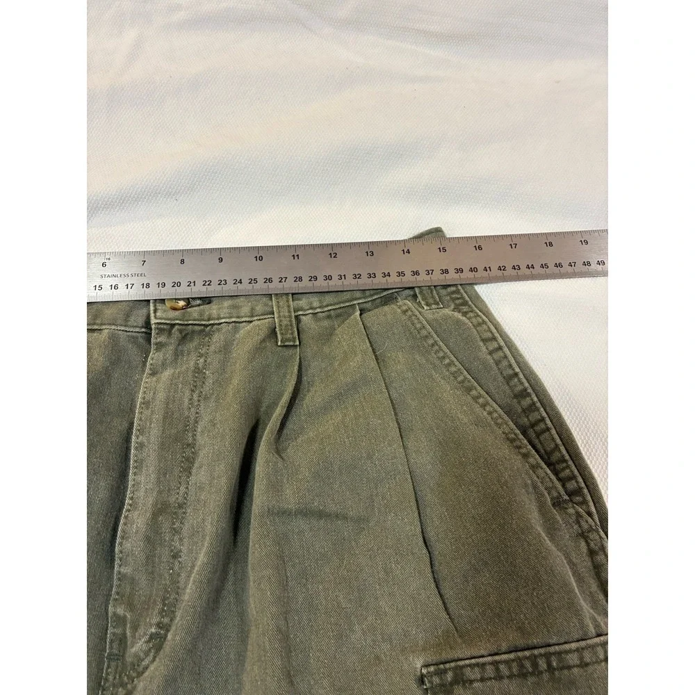 Vintage‎ Dickies W33 L30 Cargo Pants Olive Green Pleated Workwear Skater Y2K